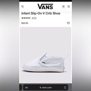 VANS SLIP ON V CRIB TRUE WHITE/ TRUE WHITE
